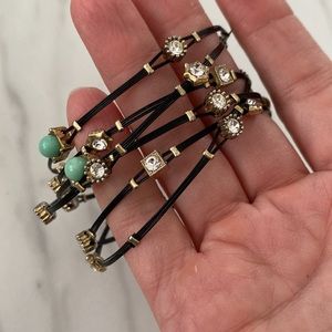 6 bangles with Turquoise and rhinestone accent